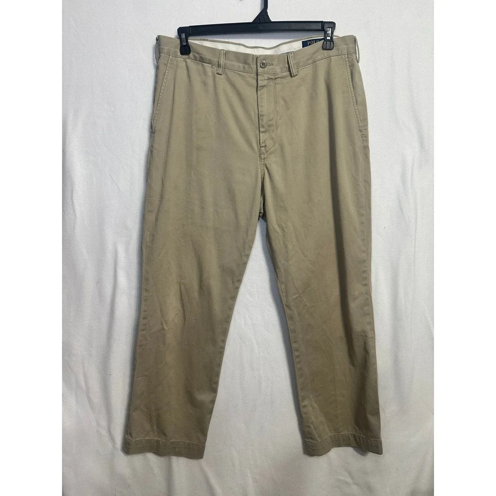 Polo Ralph‎ Lauren Classic Cotton Twill Chino Pants Mens 36x30 Khaki Tan